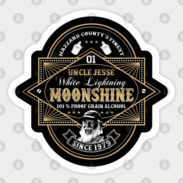 Uncle Jesse Moonshine Dukes of Hazzard Sticker by Alema Art